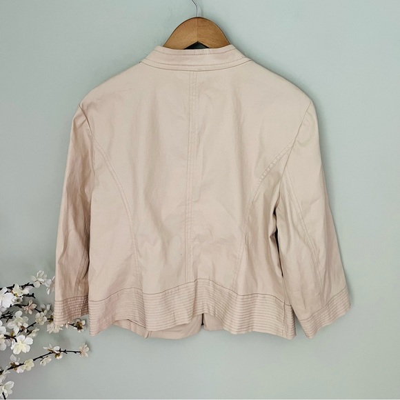 Roz & Ali Zip Front Twill Jacket Size XL - Picture 2 of 3